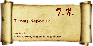 Turay Nepomuk névjegykártya